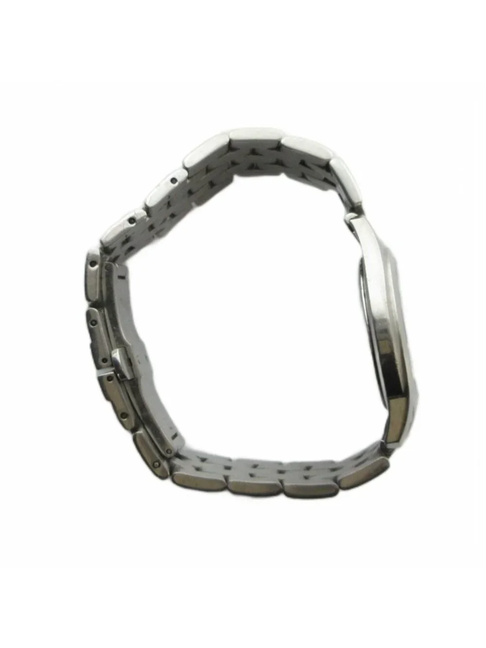 Gucci Watch Quartz Logo Carre Date Roman Silver
